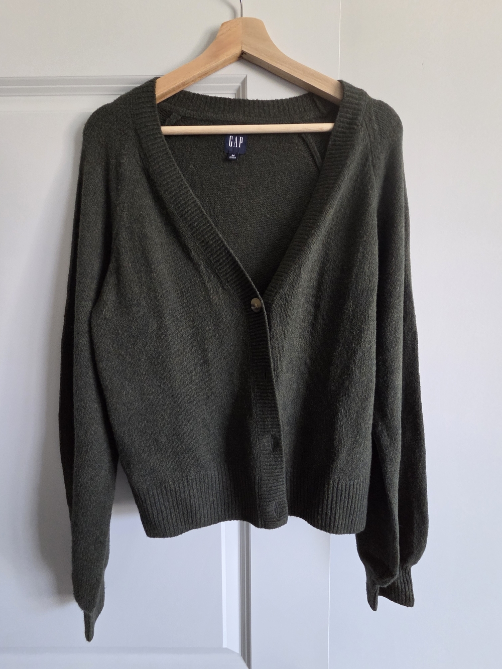 GAP Olive Green V-Neck Button-Up Cardigan